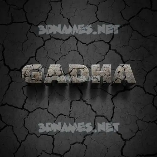 gadha in Cracked Stone style - 3D name wallpaper