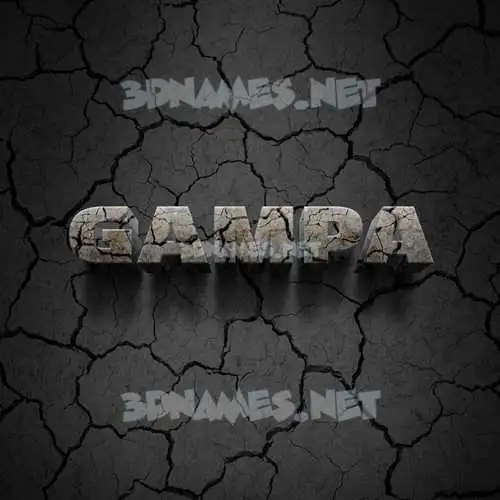gampa in Cracked Stone style - 3D name wallpaper gampa in Cracked Stone style - 3D name wallpaper
