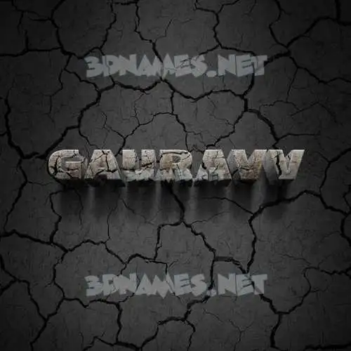 gauravv in Cracked Stone style - 3D name wallpaper