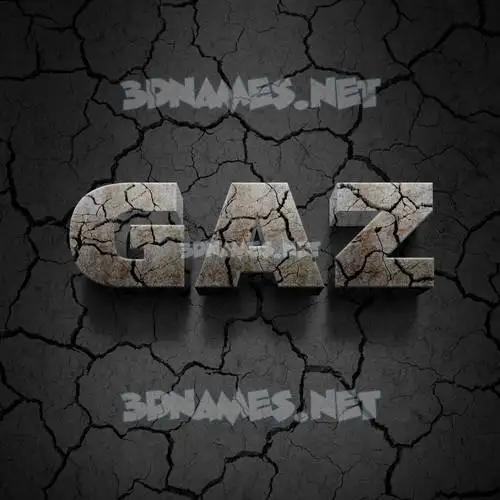 gaz in Cracked Stone style - 3D name wallpaper