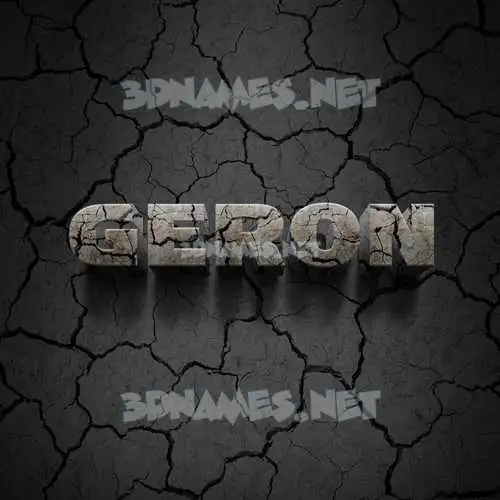 geron in Cracked Stone style - 3D name wallpaper