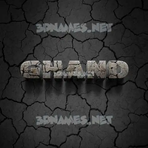 ghand in Cracked Stone style - 3D name wallpaper