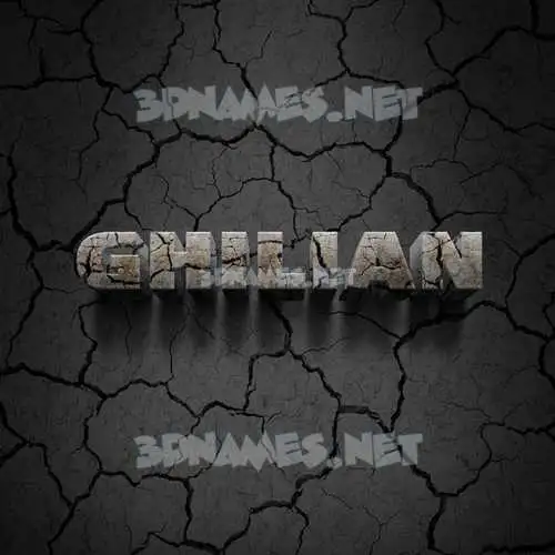 ghilian in Cracked Stone style - 3D name wallpaper