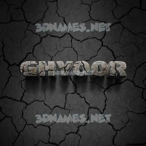 ghyoor in Cracked Stone style - 3D name wallpaper