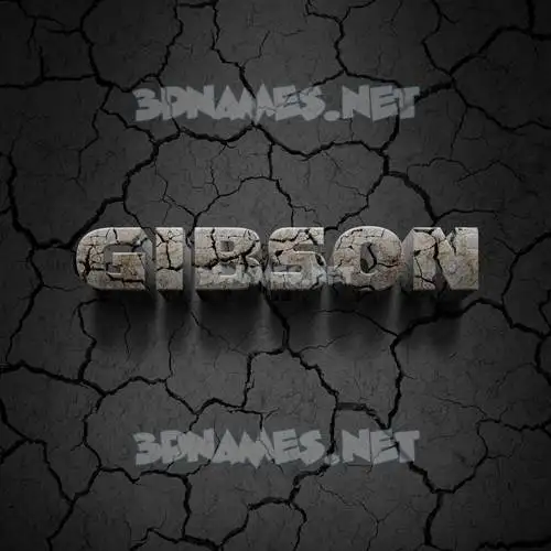 gibson in Cracked Stone style - 3D name wallpaper gibson in Cracked Stone style - 3D name wallpaper