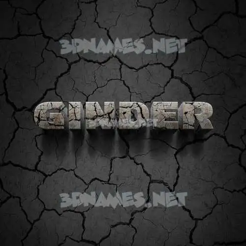 ginder in Cracked Stone style - 3D name wallpaper