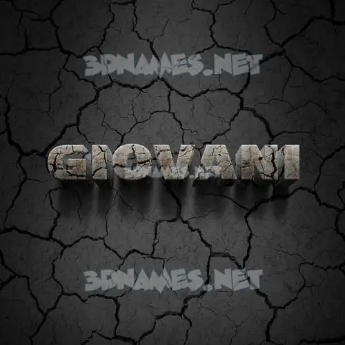 giovani in Cracked Stone style - 3D name wallpaper