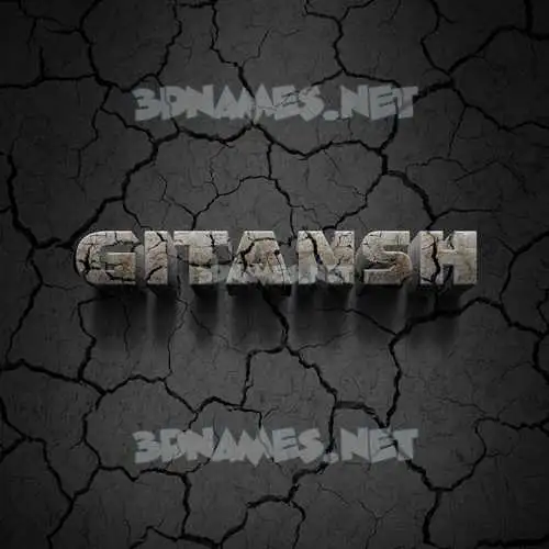 gitansh in Cracked Stone style - 3D name wallpaper
