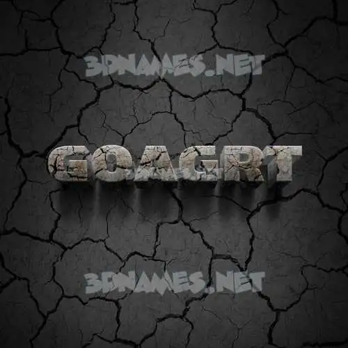 goagrt in Cracked Stone style - 3D name wallpaper