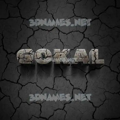 gokal in Cracked Stone style - 3D name wallpaper