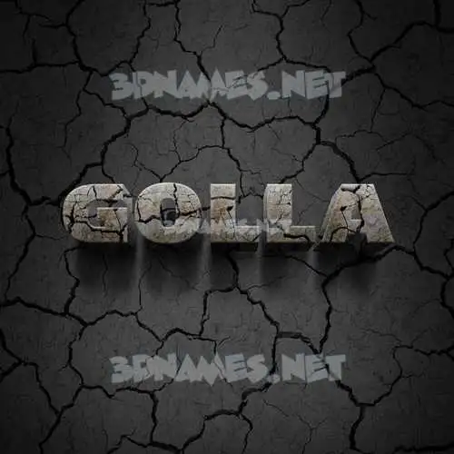 golla in Cracked Stone style - 3D name wallpaper