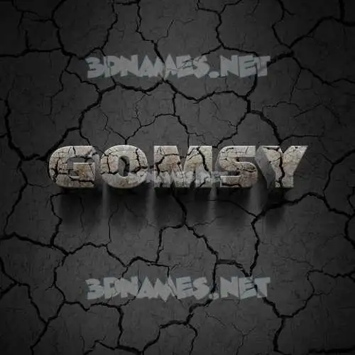 gomsy in Cracked Stone style - 3D name wallpaper