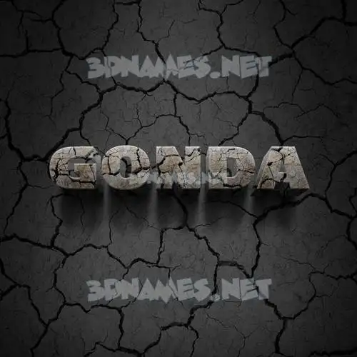 gonda in Cracked Stone style - 3D name wallpaper