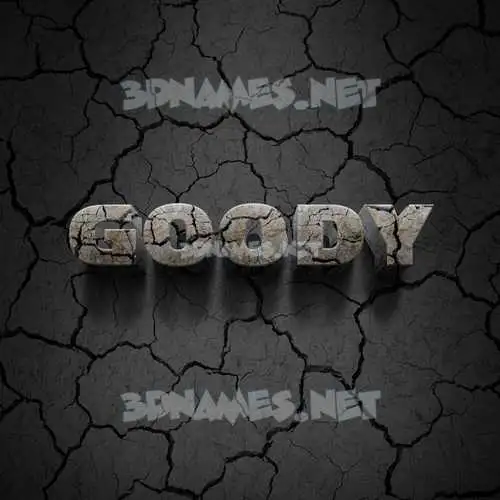 goody in Cracked Stone style - 3D name wallpaper