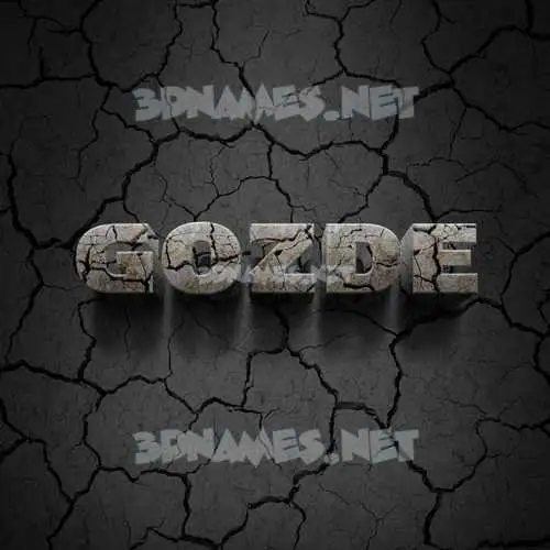 gozde in Cracked Stone style - 3D name wallpaper