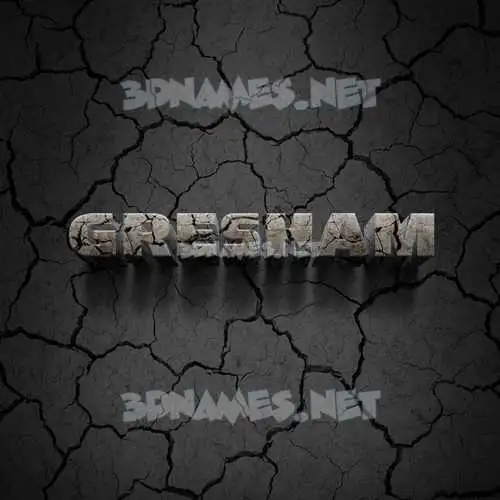 gresham in Cracked Stone style - 3D name wallpaper