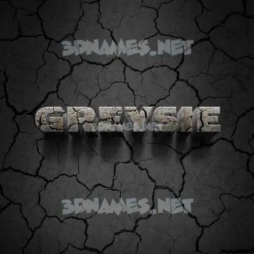 greysie in Cracked Stone style - 3D name wallpaper
