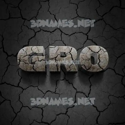gro in Cracked Stone style - 3D name wallpaper gro in Cracked Stone style - 3D name wallpaper