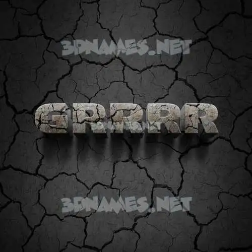 grrrr in Cracked Stone style - 3D name wallpaper