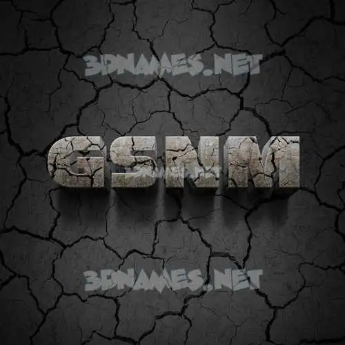 gsnm in Cracked Stone style - 3D name wallpaper