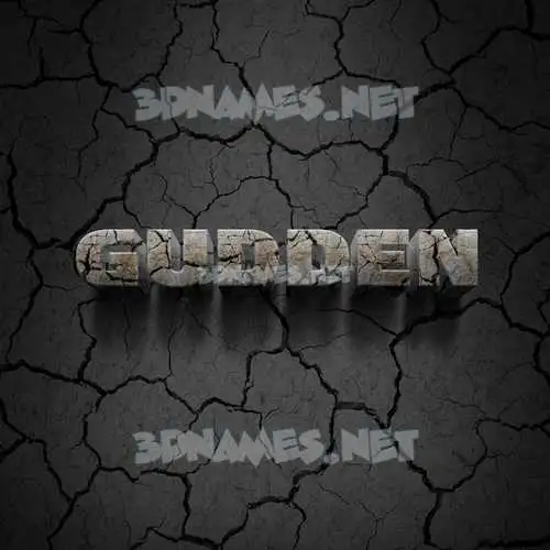 gudden in Cracked Stone style - 3D name wallpaper
