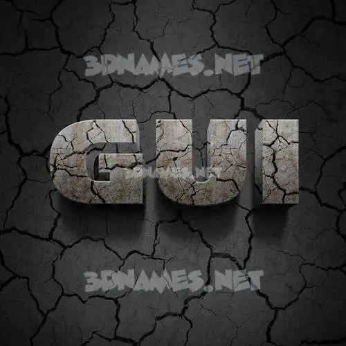 gui in Cracked Stone style - 3D name wallpaper