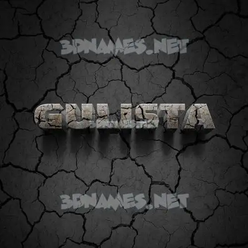 gulista in Cracked Stone style - 3D name wallpaper