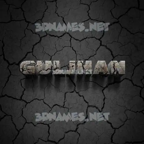 guljhan in Cracked Stone style - 3D name wallpaper