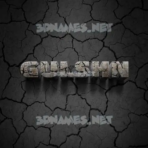 gulshn in Cracked Stone style - 3D name wallpaper