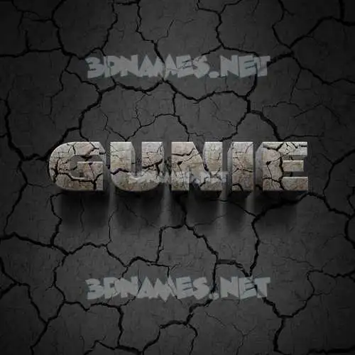 gunie in Cracked Stone style - 3D name wallpaper