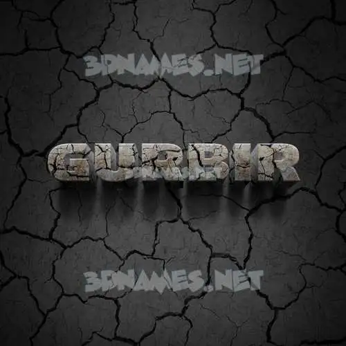 gurbir in Cracked Stone style - 3D name wallpaper