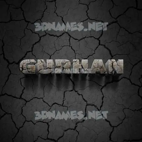 gurhan in Cracked Stone style - 3D name wallpaper