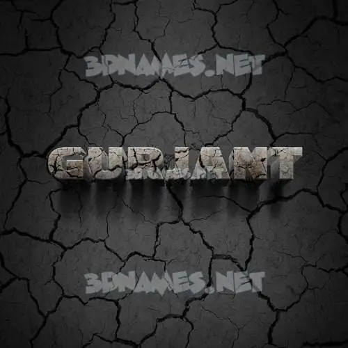 gurjant in Cracked Stone style - 3D name wallpaper