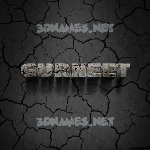 gurneet in Cracked Stone style - 3D name wallpaper