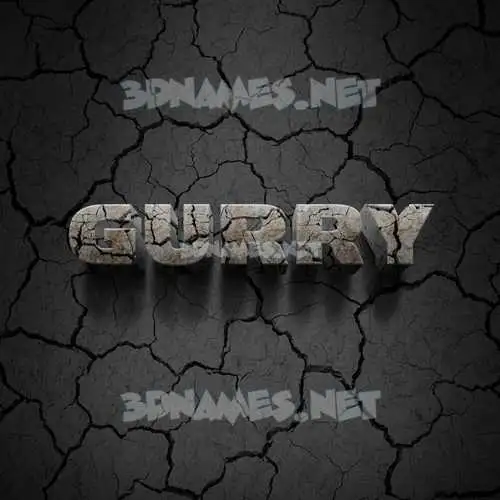 gurry in Cracked Stone style - 3D name wallpaper