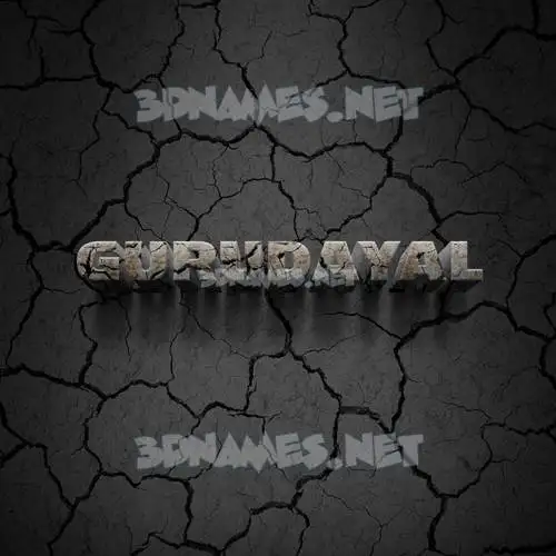 gurudayal in Cracked Stone style - 3D name wallpaper