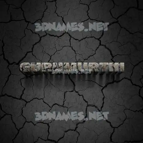 gurumurthi in Cracked Stone style - 3D name wallpaper