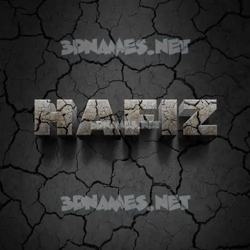 hafiz in Cracked Stone style - 3D name wallpaper