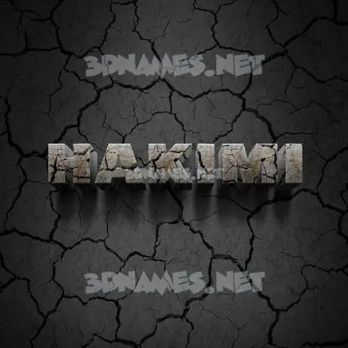 hakimi in Cracked Stone style - 3D name wallpaper hakimi in Cracked Stone style - 3D name wallpaper
