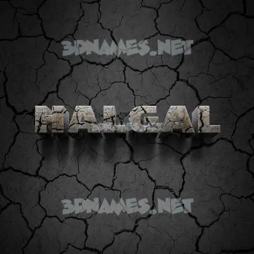 halgal in Cracked Stone style - 3D name wallpaper