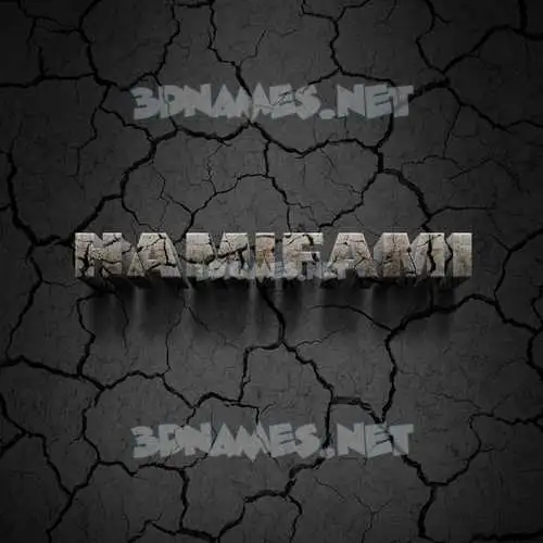 hamifami in Cracked Stone style - 3D name wallpaper