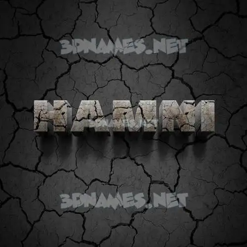 hamni in Cracked Stone style - 3D name wallpaper