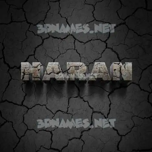haran in Cracked Stone style - 3D name wallpaper