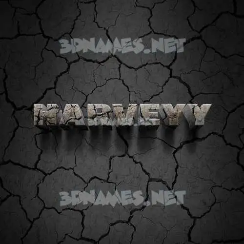harveyy in Cracked Stone style - 3D name wallpaper