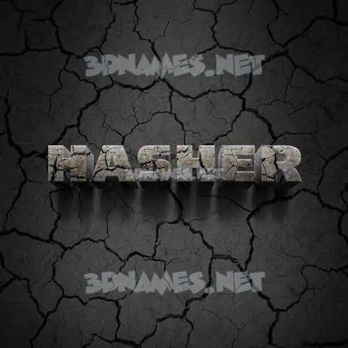 hasher in Cracked Stone style - 3D name wallpaper