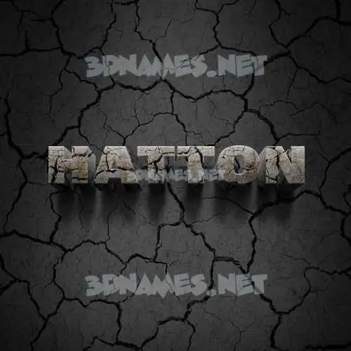hatton in Cracked Stone style - 3D name wallpaper