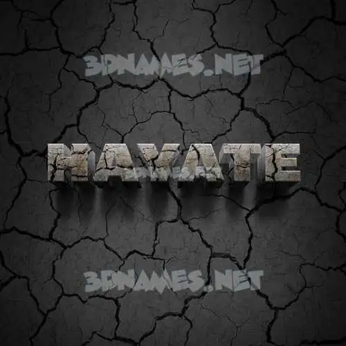 hayate in Cracked Stone style - 3D name wallpaper