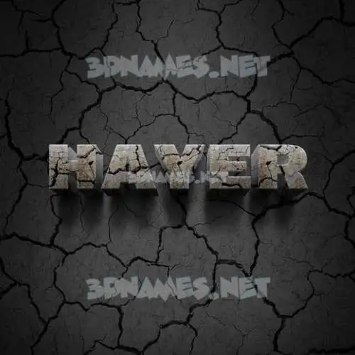 hayer in Cracked Stone style - 3D name wallpaper