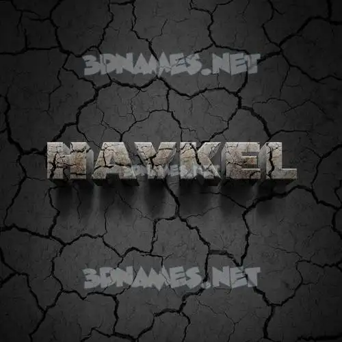 haykel in Cracked Stone style - 3D name wallpaper