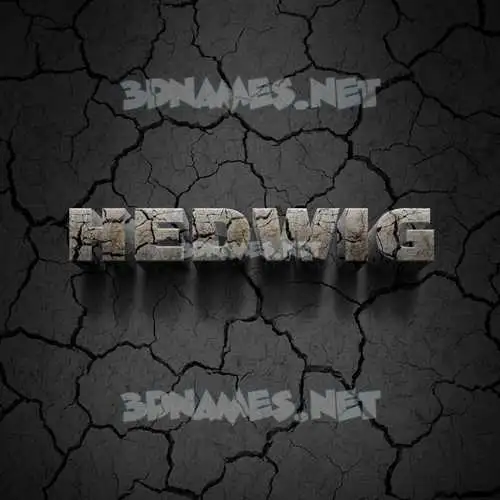 hedwig in Cracked Stone style - 3D name wallpaper